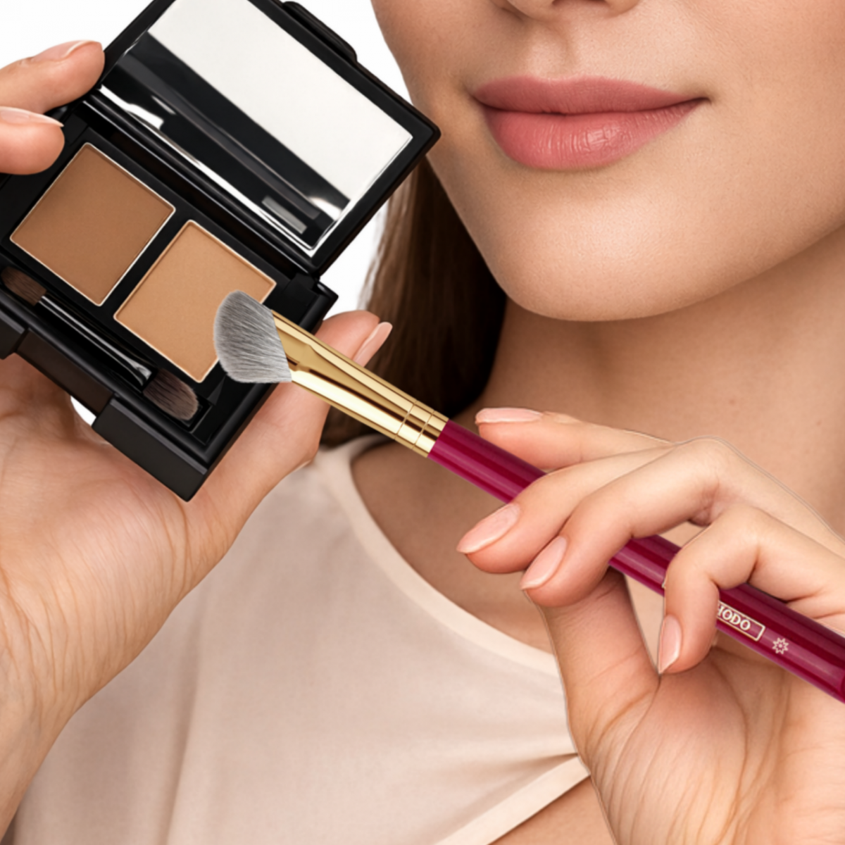 Cọ Đánh Highlight/Khối Mũi/Bắt sáng vùng chữ T CHICHODO Half Fan Highlighter C127